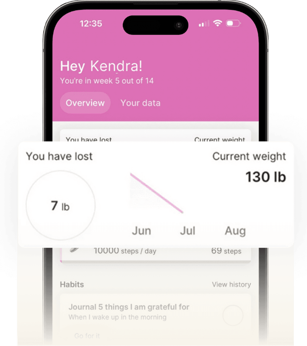 Fitness app interface