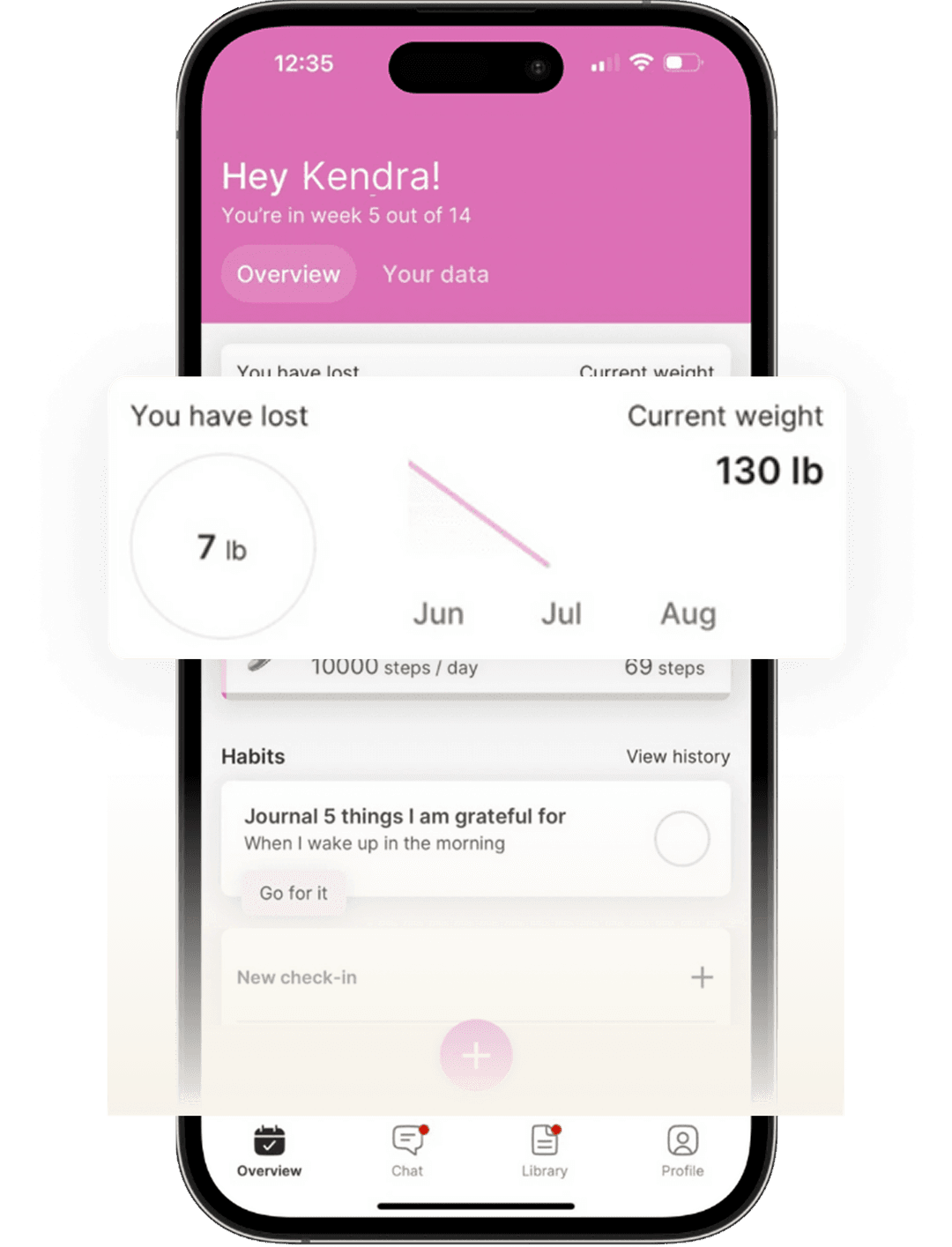 Fitness app interface